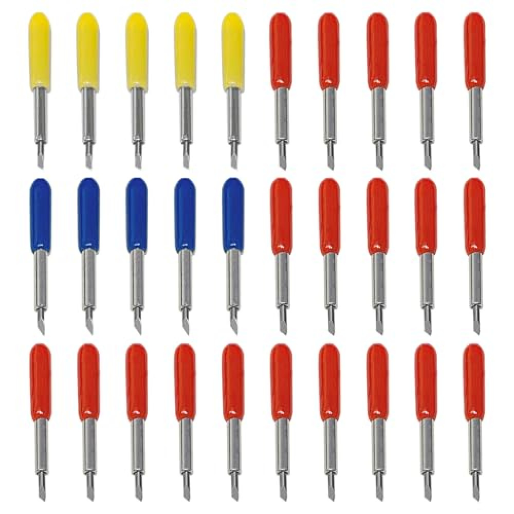 30 Pcs Knife Blades Replacement Accessories Covering 5 Fine-Point Blades, 5 Deep Cut Blades and 20 Standard Blades Compatible with Maker/Maker 3/Explore Air 2/Air 3 / Cutting Machines