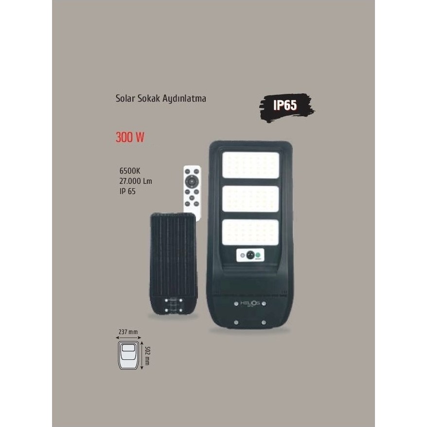 300W Solar Sokak Lambası / Hs 3865 (Beyaz Işık 6500K) Diğer Fiyatı