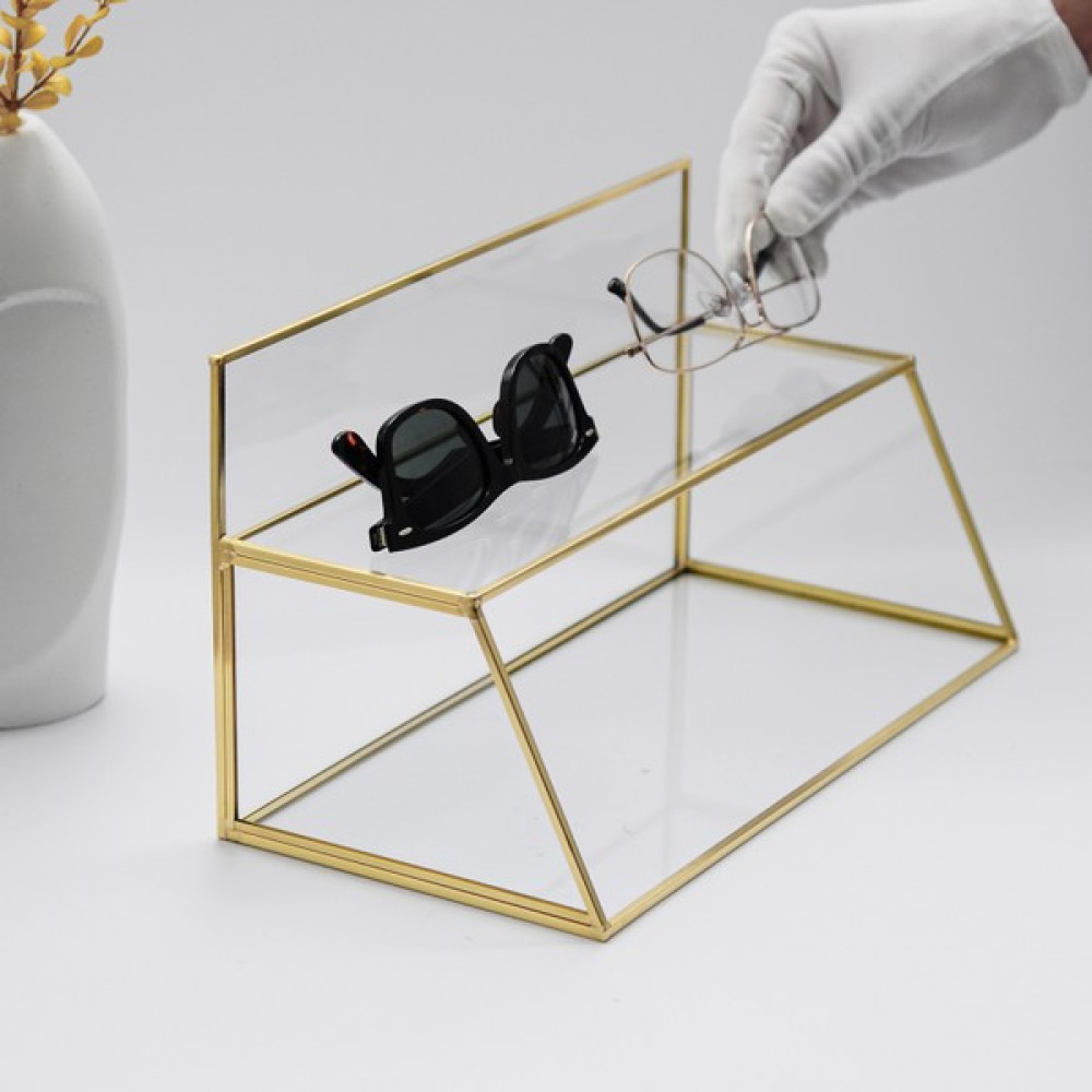 30x17x15 cm Pirinç Cam Takı Aksesuar Makyaj Raflı Kalemlik Düzenleyici Organizer El Crea Designs Makyaj Fırça ve Aksesuarları Fiyatı