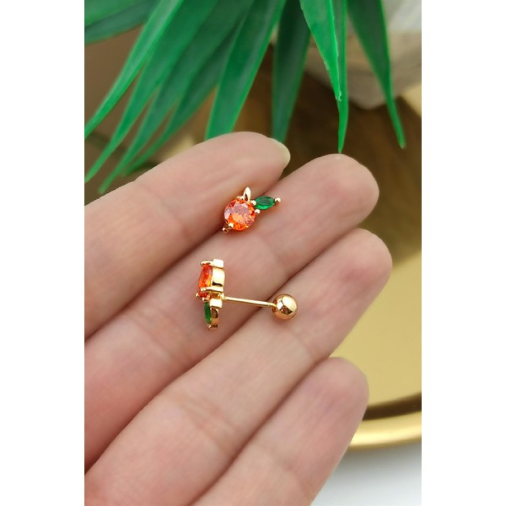 316 Cerrahi Çelik Kırmızı Taş Çilek Piercing TRPIERCING0131 - Gold Altın & Gümüş Piercing Fiyatı