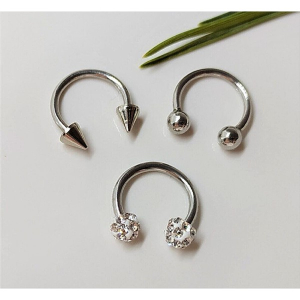 316 L Cerrahi Çelik Piercing, Küpe, Kulak, Dudak, Kıkırdak, Tragus, Helix, (3 Lü Set)-0VP116 - Gümüş Altın & Gümüş Piercing Fiyatı