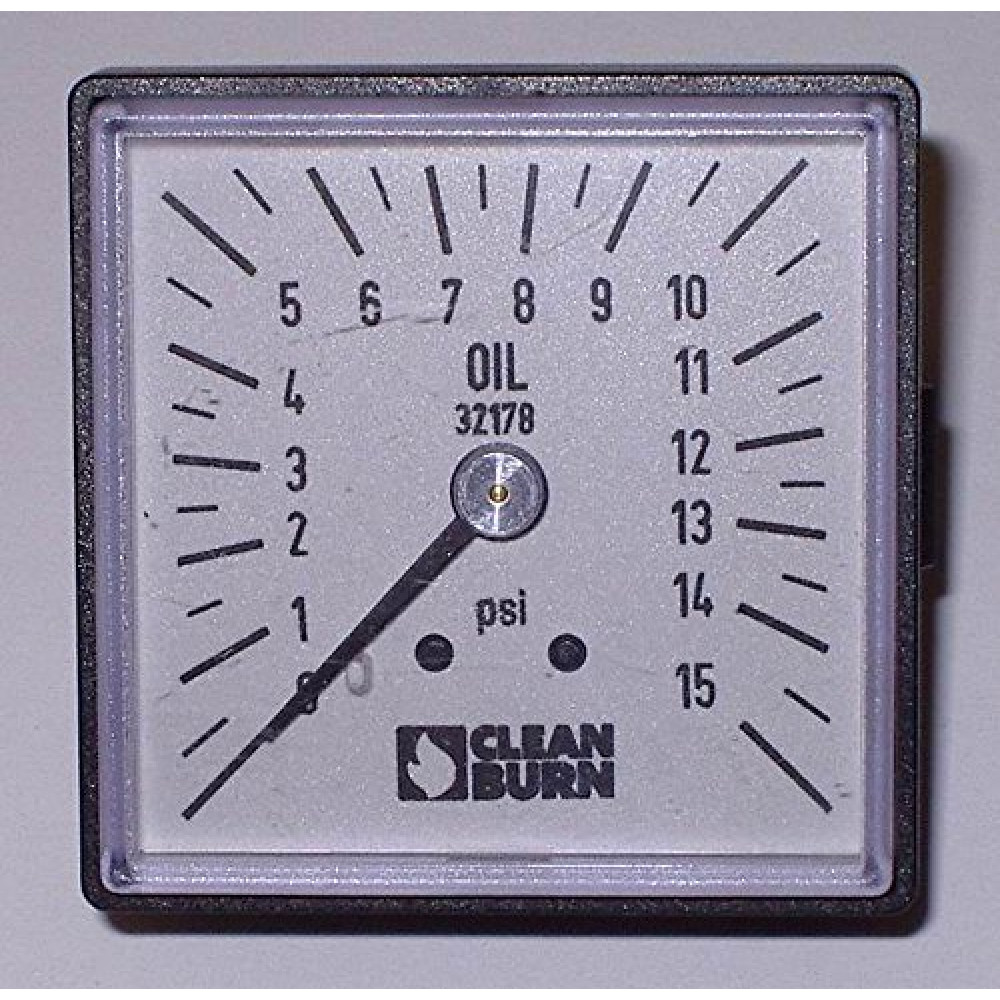 32178 Square Oil Gauge 0-15 for Clean Burn CB 500 Series Burners