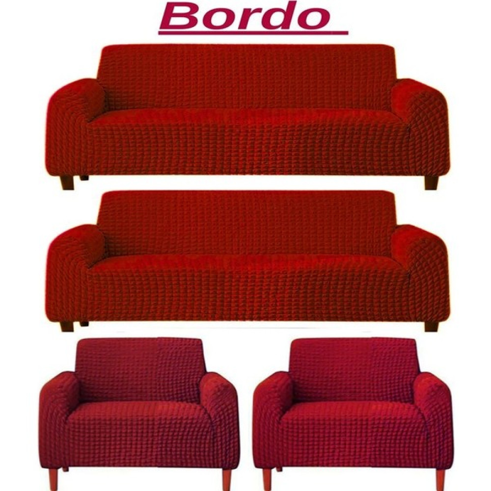 3+3+1+1 Bürümcük Eteksiz, Lastikli, Esnek, Yıkanabilir Koltuk, Kanepe, Çekyat Takımı Örtüsü/kılıfı - Bordo - 180 x 230 cm Koltuk & Kanepe Örtüsü Fiyatı