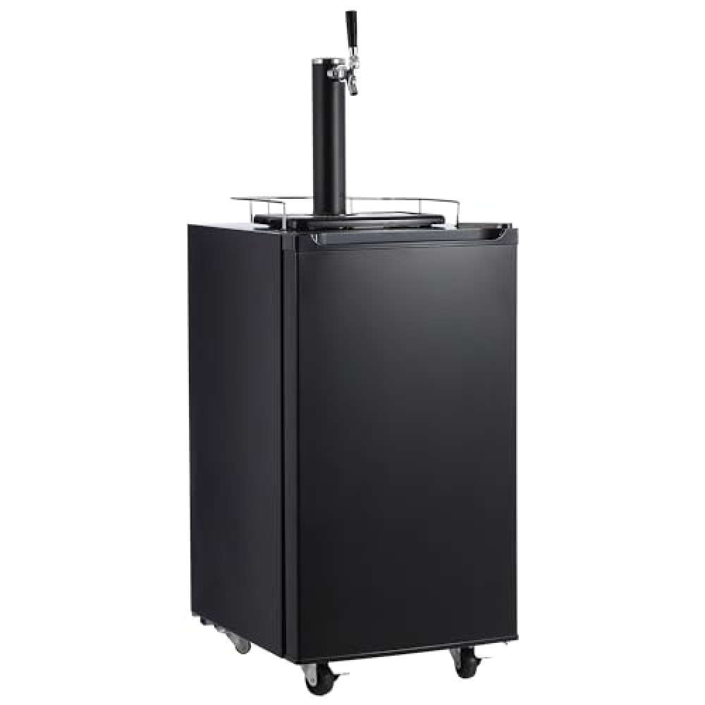 3.4 CF Beer Kegerator, Draft Beer Dispenser, Full Size Stainless Steel Keg Refrigerator With Drip Tray, 32°F- 50°F Temperature Control, 97L