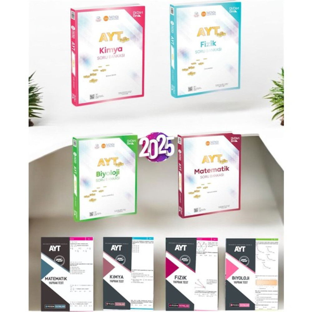 345-2025 Ayt Matematik Fizik Kimya Biyololoji Soru Bankası Fen Sayısal Set-Pegem Ayt Yaprak Test Ders Sınav Kitapları Fiyatı