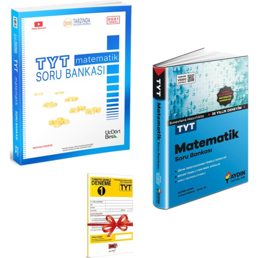 345 TYT Matematik Soru Bankası ve Aydın Yayınları TYT Matematik Soru Bankası Seti + Deneme Temel Yeterlilik Testi (TYT) Fiyatı