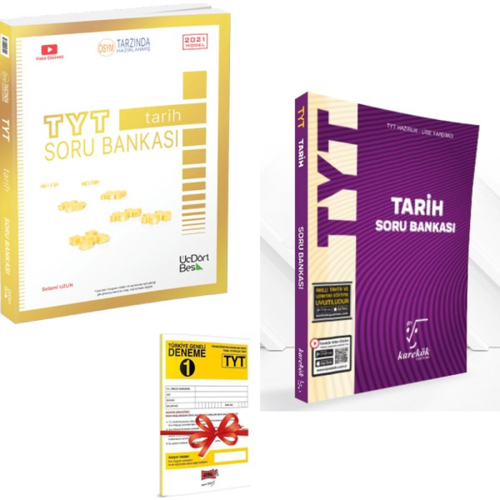 345 Yayınları TYT Tarih Soru Bankası ve Karekök TYT Tarih Soru Bankası Seti + Deneme Temel Yeterlilik Testi (TYT) Fiyatı