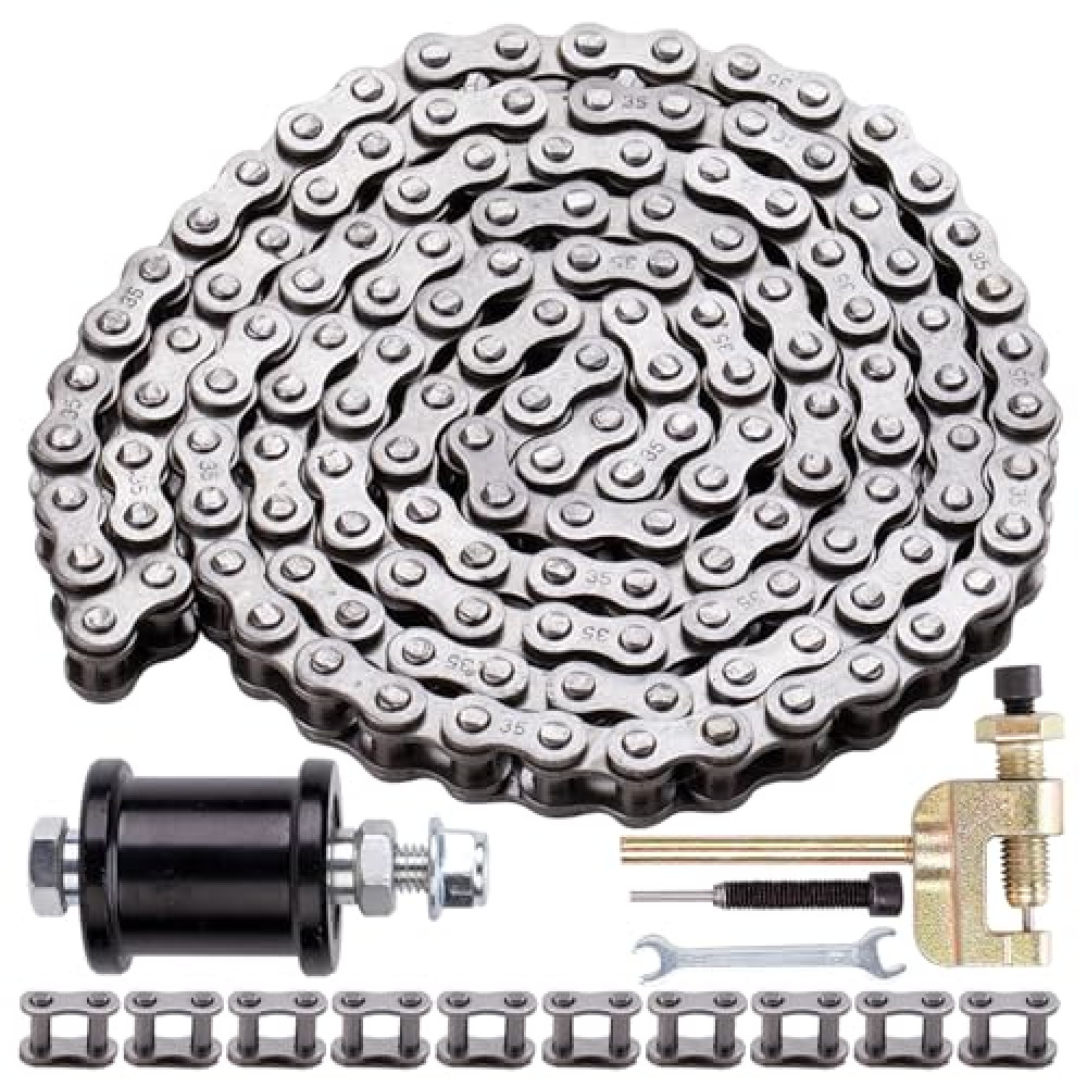 35 Chain 140 Links Mini Bike Chain Tensioner fit for Coleman CT100U CC100X Predator 212cc 79cc 97cc 100cc Baja Doodle Bug DB30 Motovox MBX10 MBX11 Mega Moto MM-B80 105cc Mini Bike Go Kart Parts