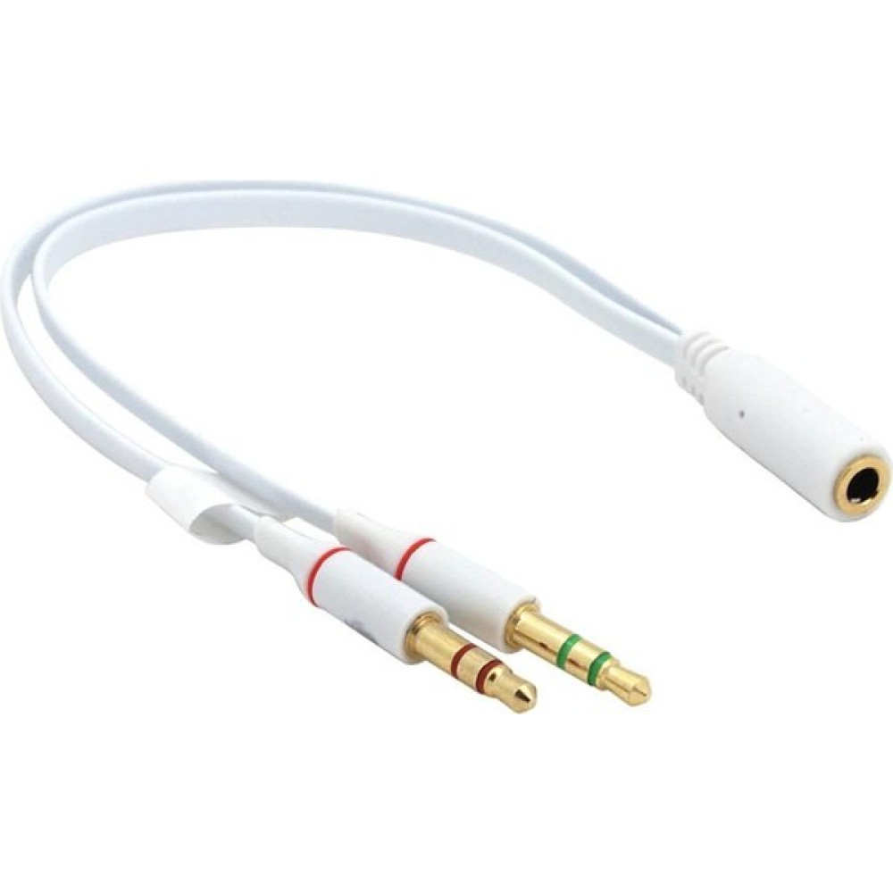 3.5 mm Aux Kulaklık Mikrofon Dönüştürücü Birleştirici Kablo - Beyaz Bilgisayar Çevirici ve Adaptörü Fiyatı