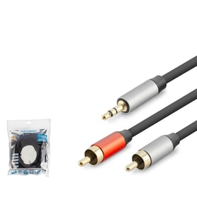 3.5 Mm To 2 Rca Ses Kablosu 10 M - Siyah HDX1076 Cep Telefonu Kablosu Fiyatı