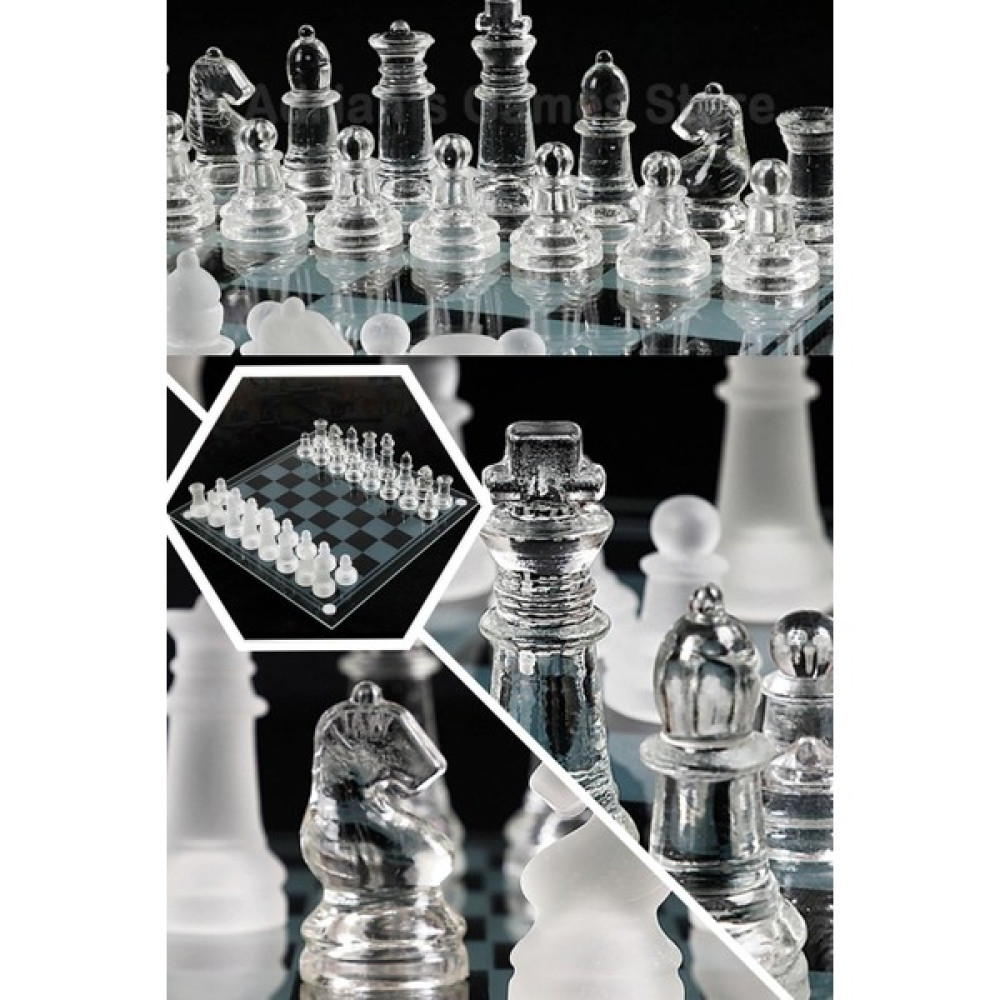 35X 35 cm Ev ve Işyerleri Için Orjinal Cam Glass Satranç Takımı Strateji Ata Oyunu Dekoratif Set Satranç Fiyatı
