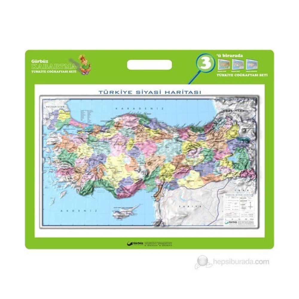 35x50 Kabartma Türkiye Siyasi Haritası Harita & Küre Fiyatı