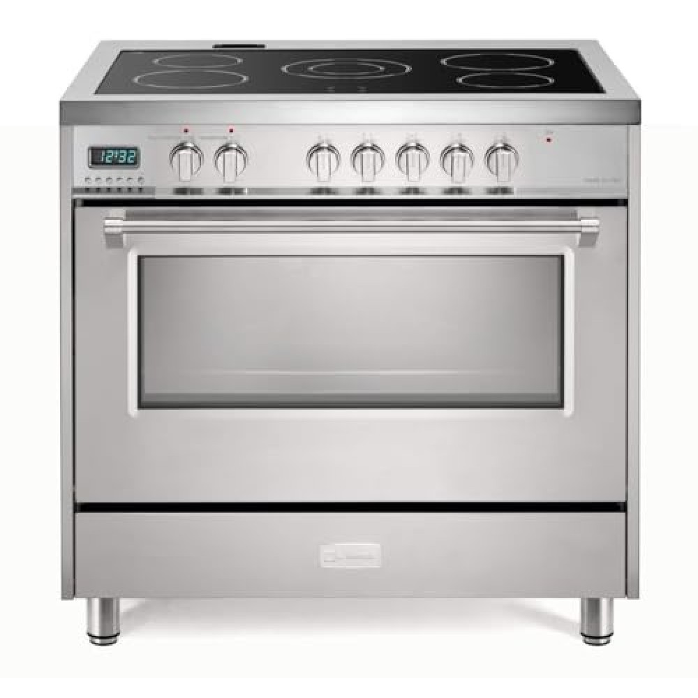 36" Electric Range with 5 Heating Elements Convection Oven 4.3 Cu. Ft. Capacity, 7 Functions Professional Electric Range Oven with Smooth Glass Top, Stainless Steel