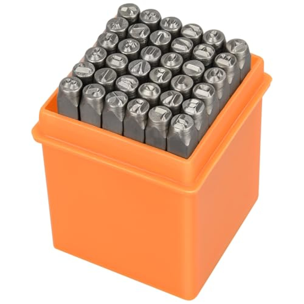 37pcs Metal Stamping Kit, 3mm(1/8") Number and Letter Stamp Set, Include Artistic Font Uppercase, Number Punch and Heart Design Stamp(37pcs 3mm)