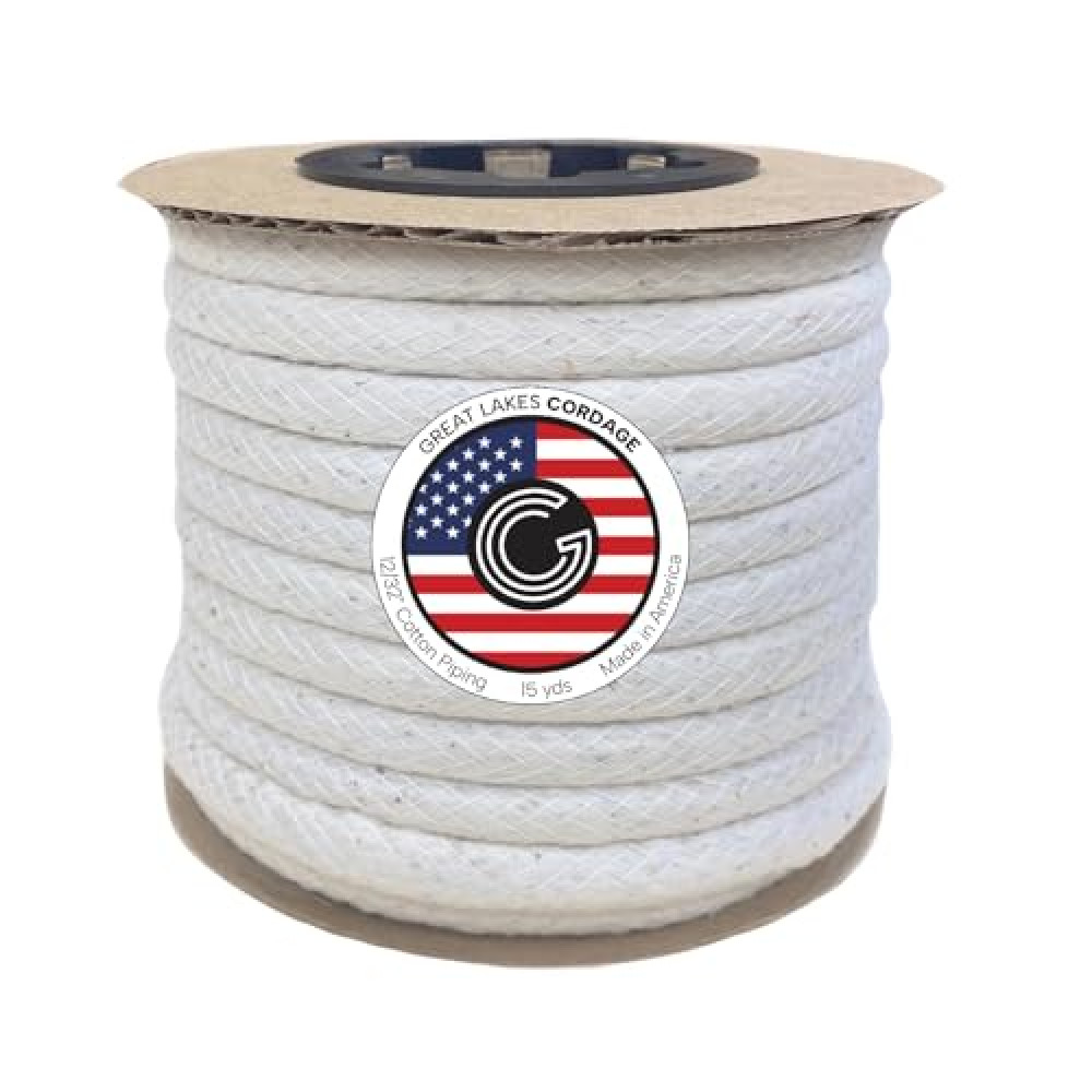 3/8" (12/32") Cotton Piping Cord, Size 4 (15 yds)