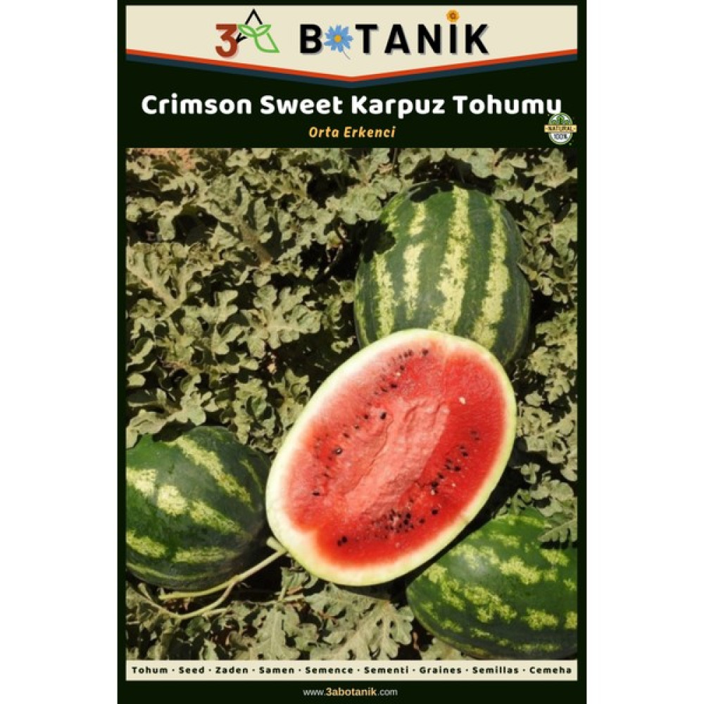 3A Botanik Crimson Sweet Karpuz Tohumu, Yerli ve Sürdürülebilir Tohum, 5 Gram Karpuz Tohumu - 5 gr Tohum Fiyatı