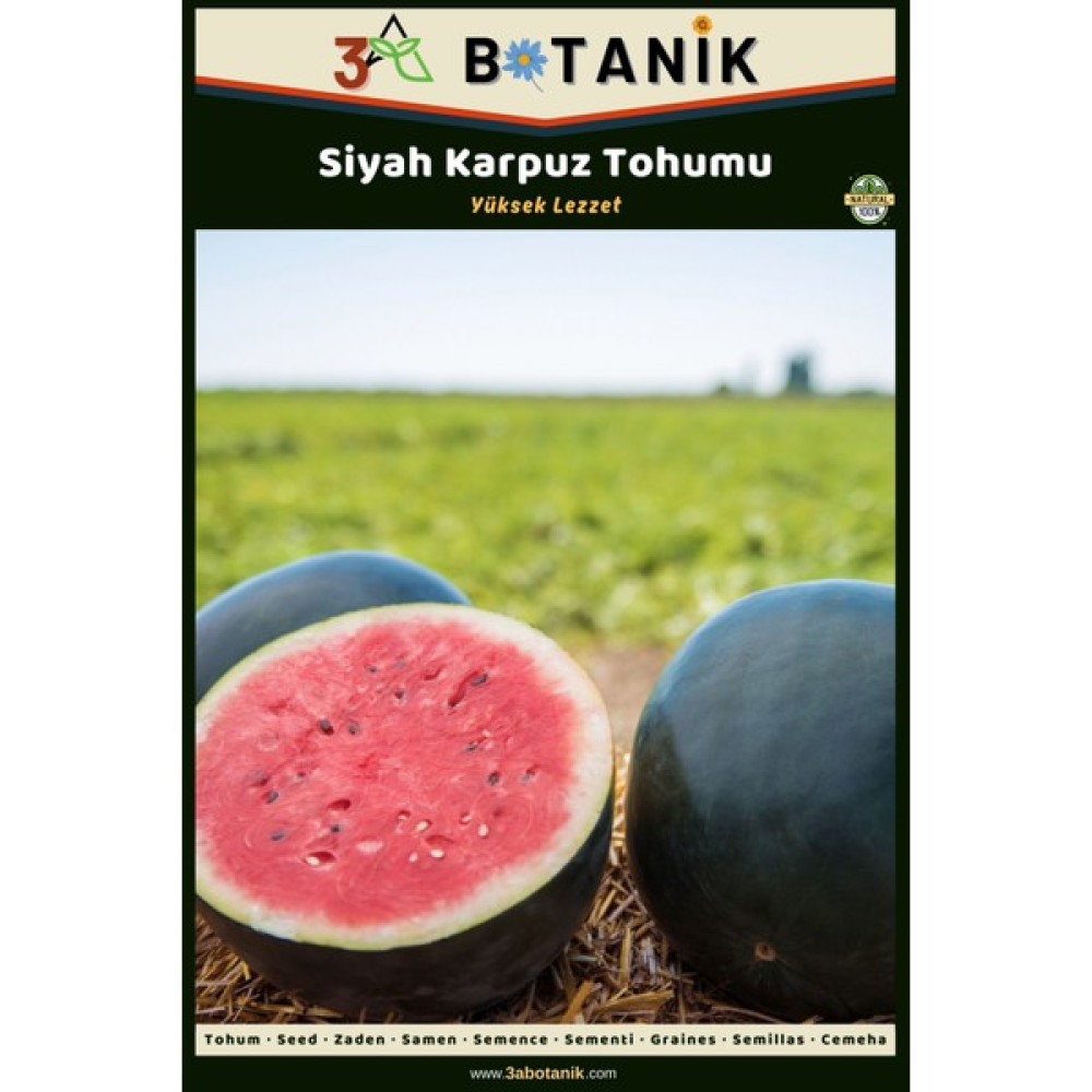 3A Botanik Siyah Karpuz Tohumu, Yerli ve Sürdürülebilir Tohum, 5 Gram Karpuz Tohumu - 5 gr Tohum Fiyatı
