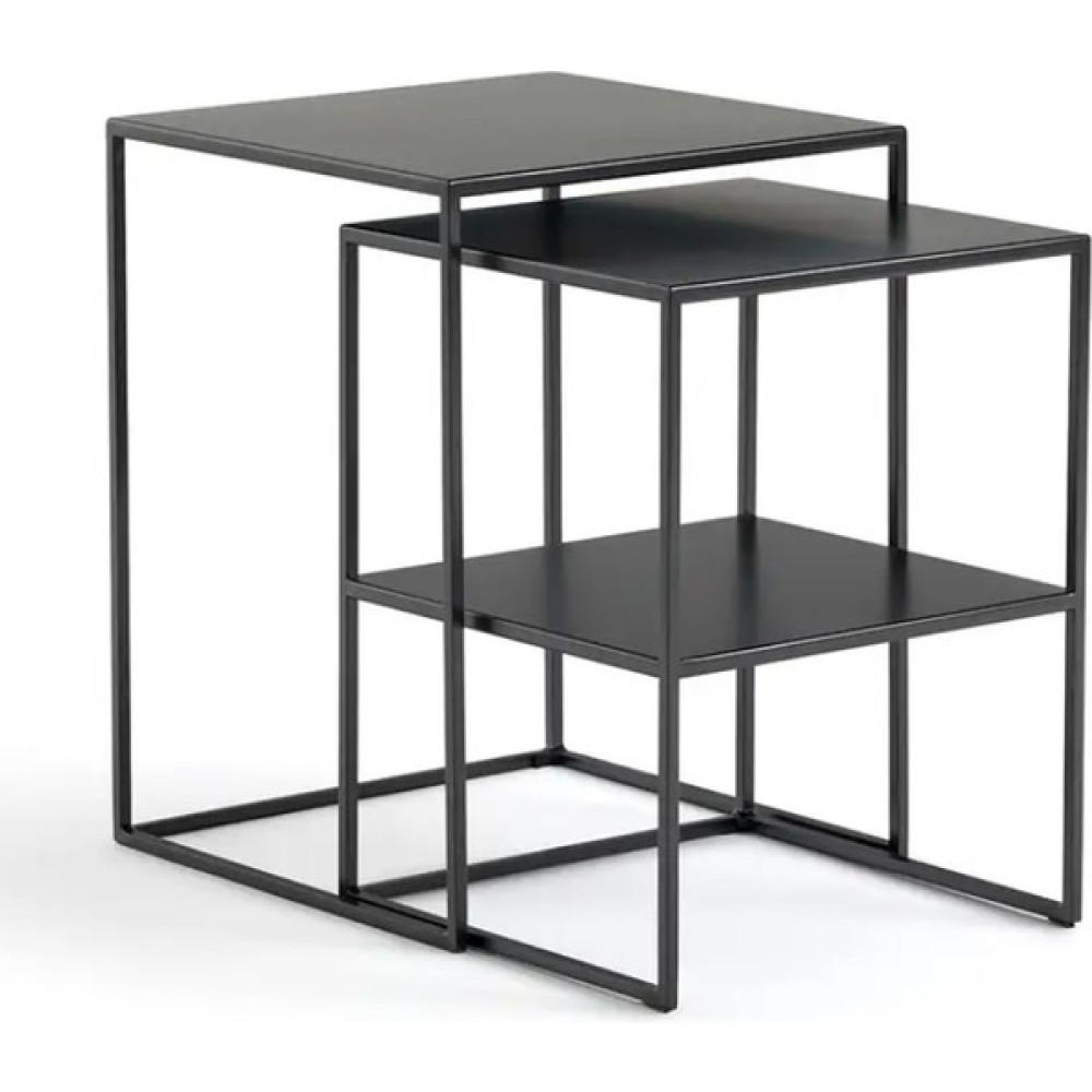 3Art Metal Dekoratif Yan Sehpa 2'li Set Zigon Sehpa - Siyah Yan Sehpa Fiyatı