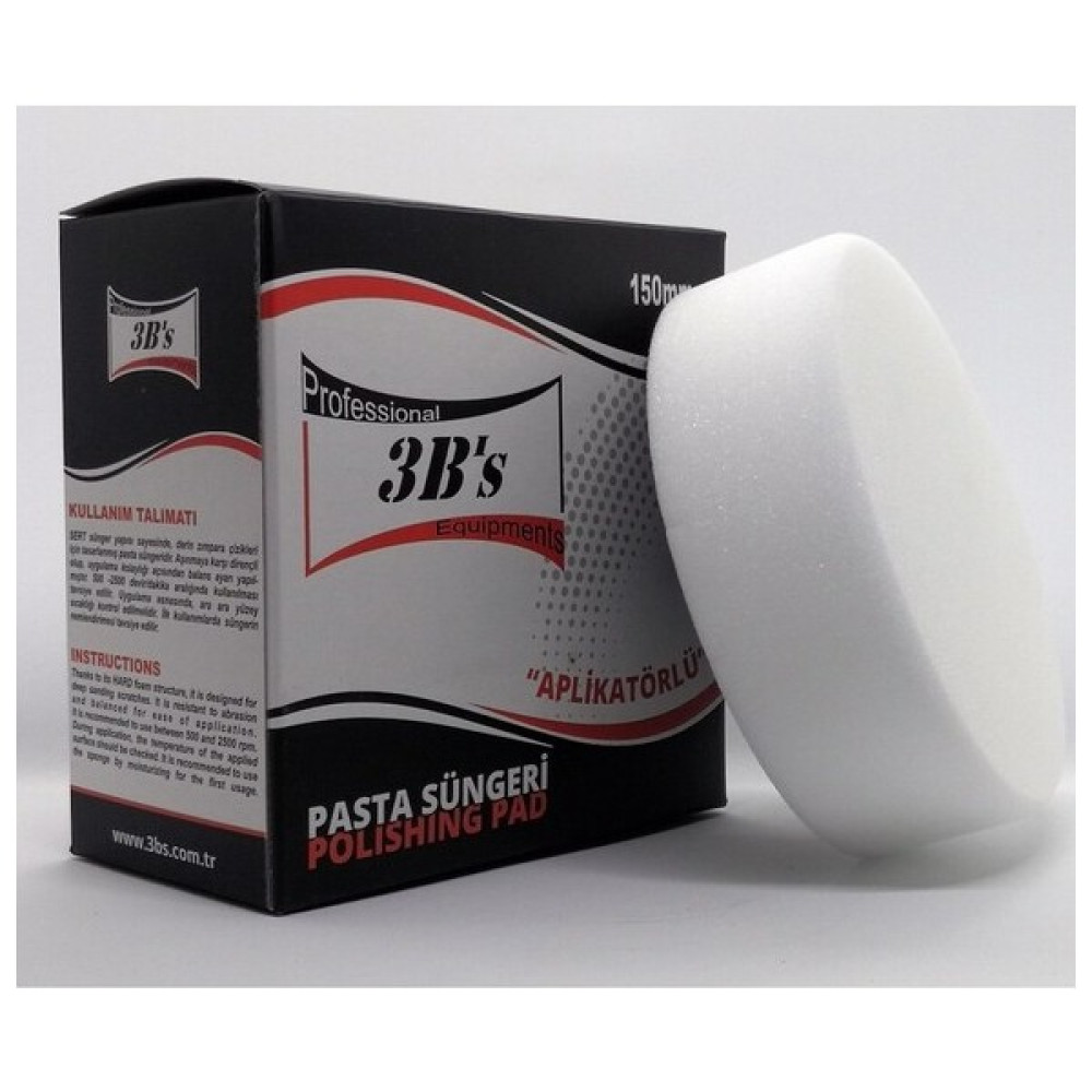 3B's Aplikatörlü Polisaj-Pasta Süngeri -150MM - Beyaz Oto Boyaları Fiyatı