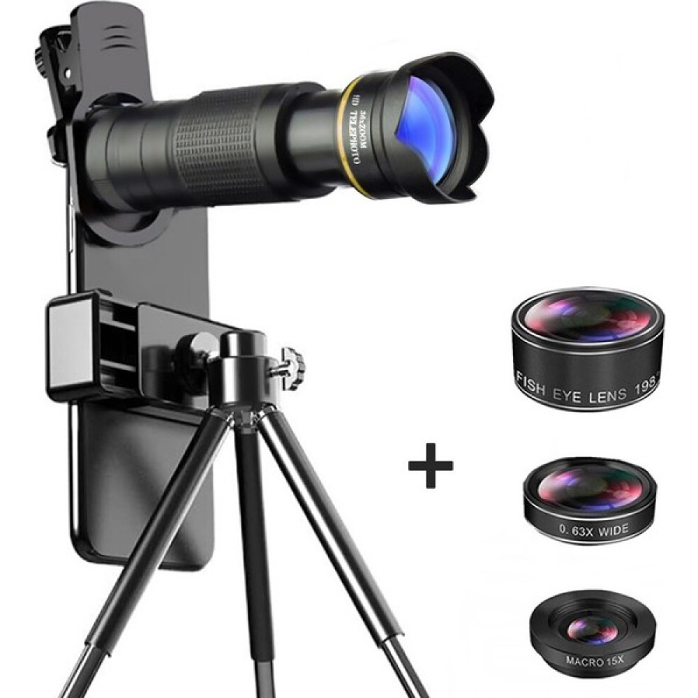 3C Store Telefon Kamera Lensi 36X Telefoto 4in1 Telekop Zoom Makro Balıkgözü Geniş Melek Lens Kiti Cep Telefonu IPhone Samsung Xiaomi Huawei (Yurt ... Güvenlik Kamerası Aksesuarları Fiyatı