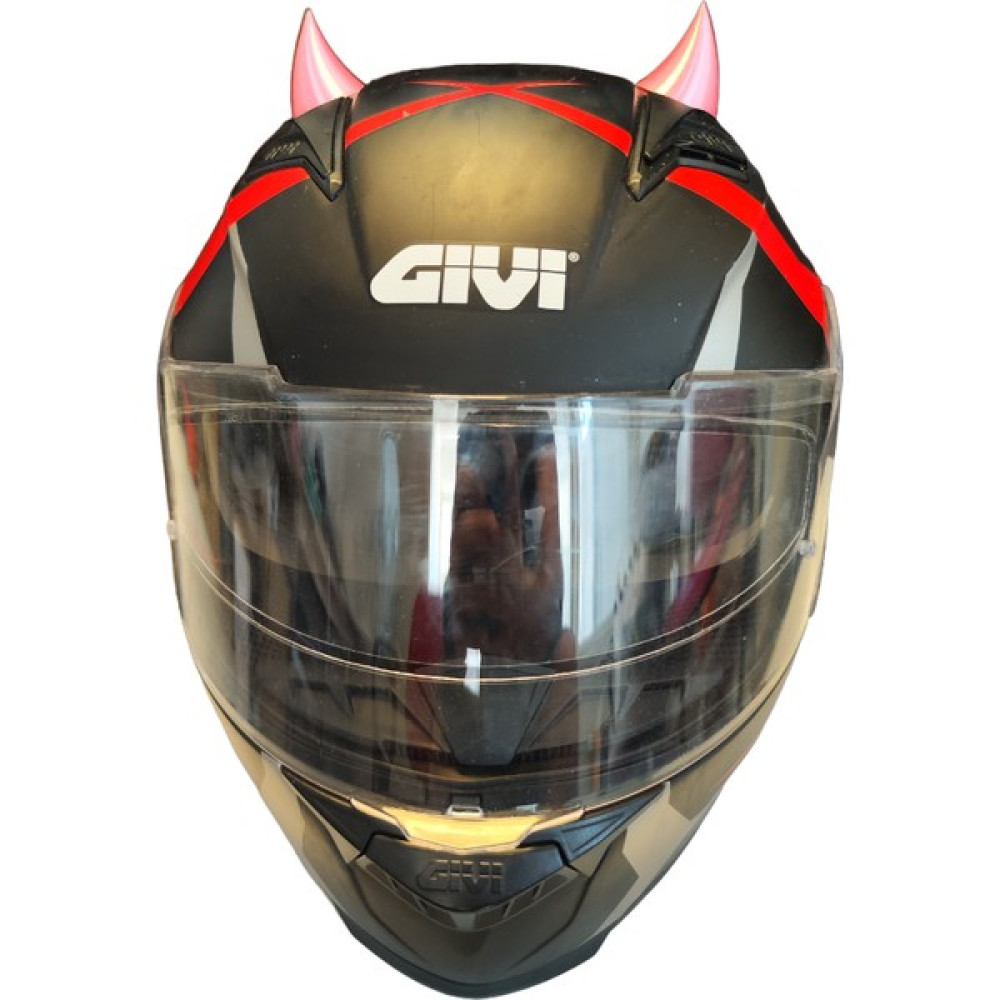 3D Fabrick Kask Boynuzu Şeker Pembe Motorsiklet Kaskları Fiyatı