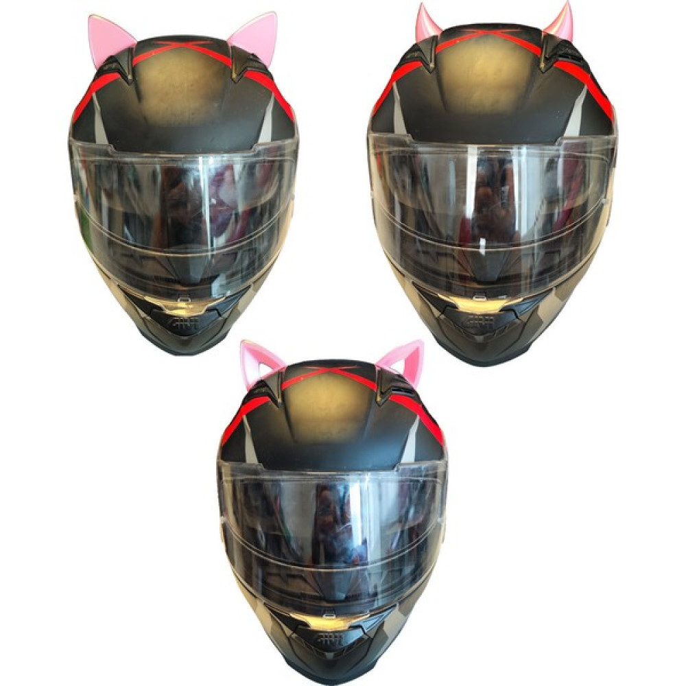 3D Fabrick Kask Süsü -3 Lü Set Kedi Kulağı,kask Boynuzu ve Rüzgar Tutmaz Kedi Kulağı Sağ Sol Takım Motorsiklet Kaskları Fiyatı