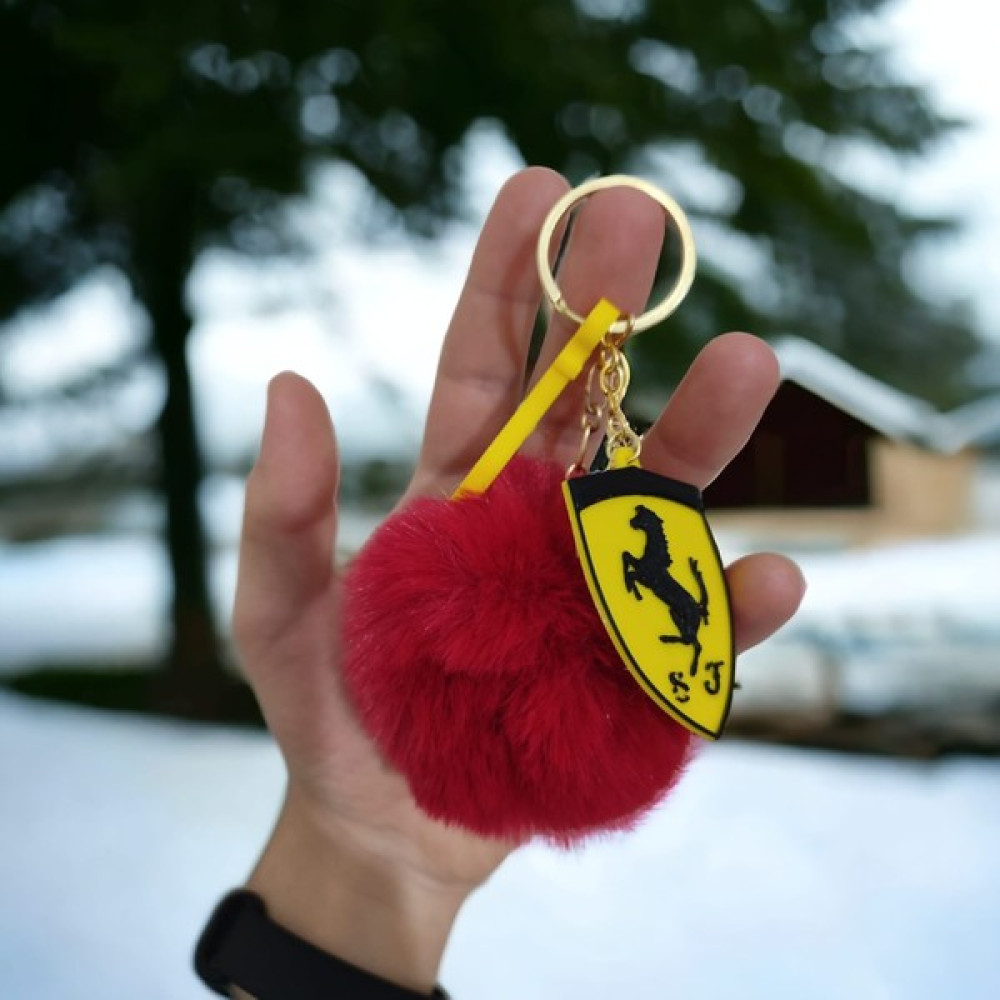 3D Hobi Center Ferrari Ponpon Anahtarlık Ferrari Çanta Süsü Ferrari Dikiz Aynası Süsü Anahtarlık Fiyatı