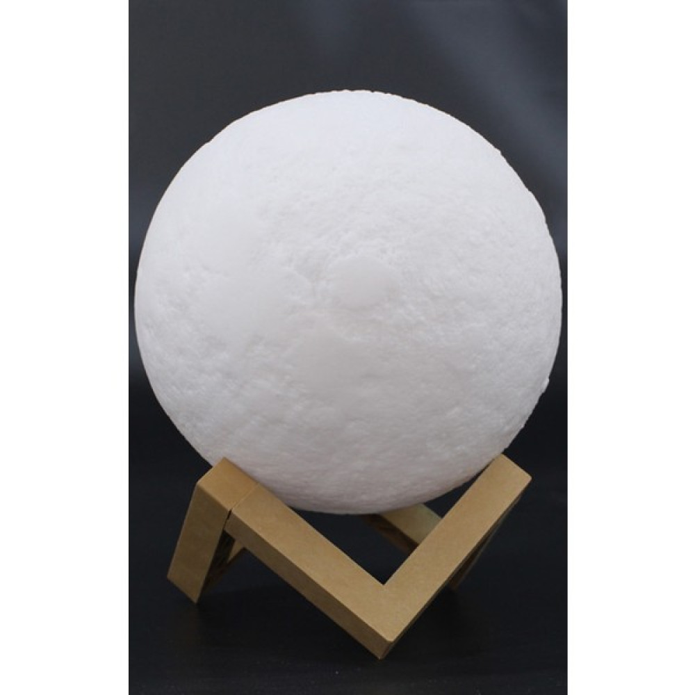 3D Moon Light Moonlight 3D Standlı Orta Boy Dolunay Ay Gece Lambası Pilli LED Dekoratif Küre Gece Lambası - Beyaz Gece Lambası Fiyatı
