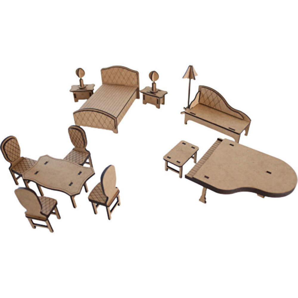 3D Sergi 3D Ahşap Puzzle Ev Eşyaları Set 3 - 65 Parça Maket Fiyatı