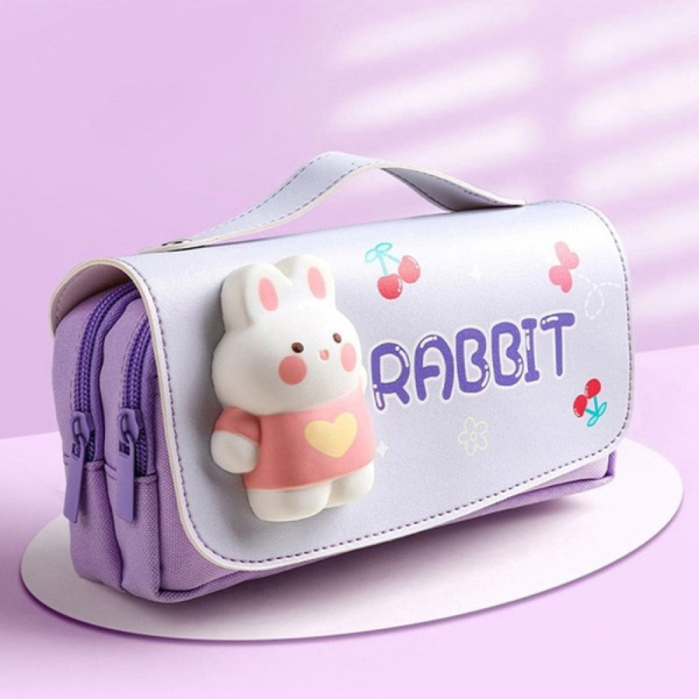 3D Sevimli Squishy Kalem Kutusu Rabbit - Lila - 1 Adet Kalemlik (Kalem Kutusu) Fiyatı