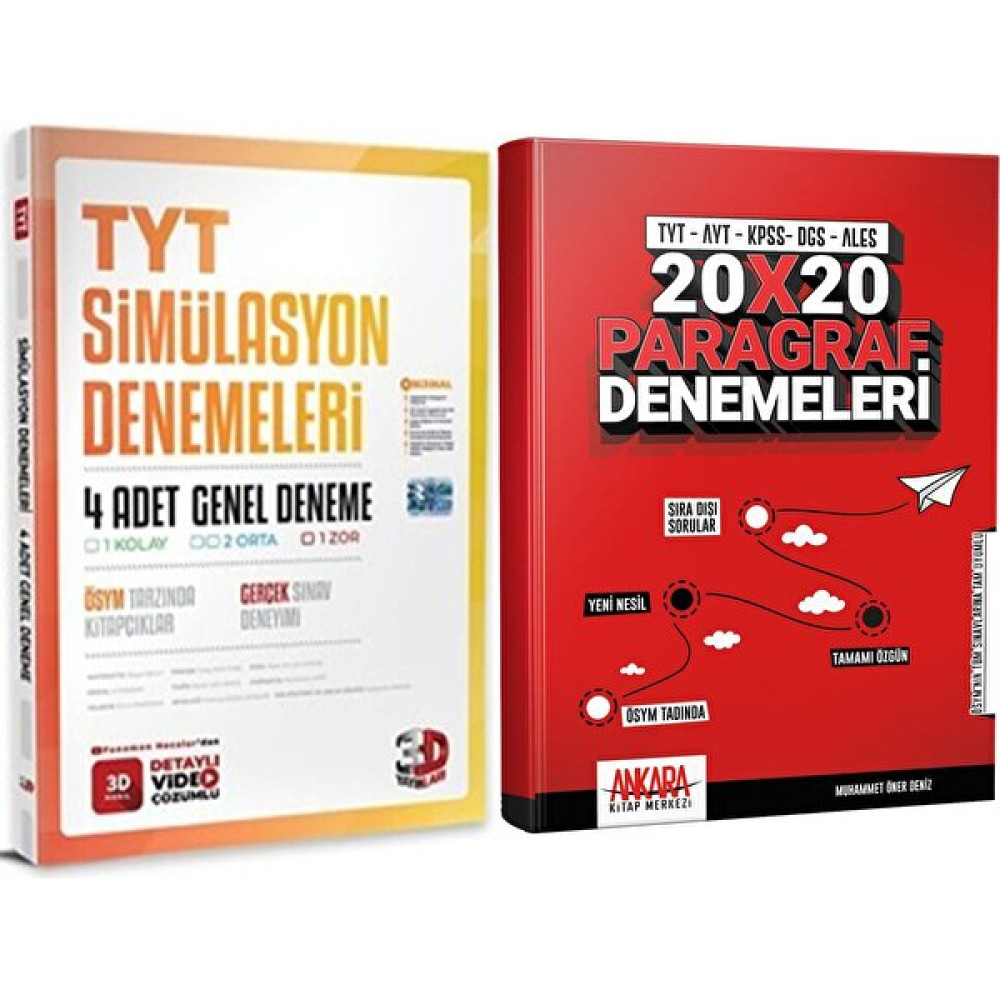 3D Tyt 4 Simülasyon ve Paragraf Deneme Seti 2 Kitap Temel Yeterlilik Testi (TYT) Fiyatı