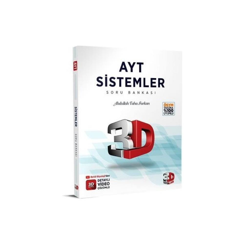 3D Yayınları 2022 Ayt Sistemler Soru Bankası Video Çözümlü 3D Yayınları Kaynak Kitapları Fiyatı
