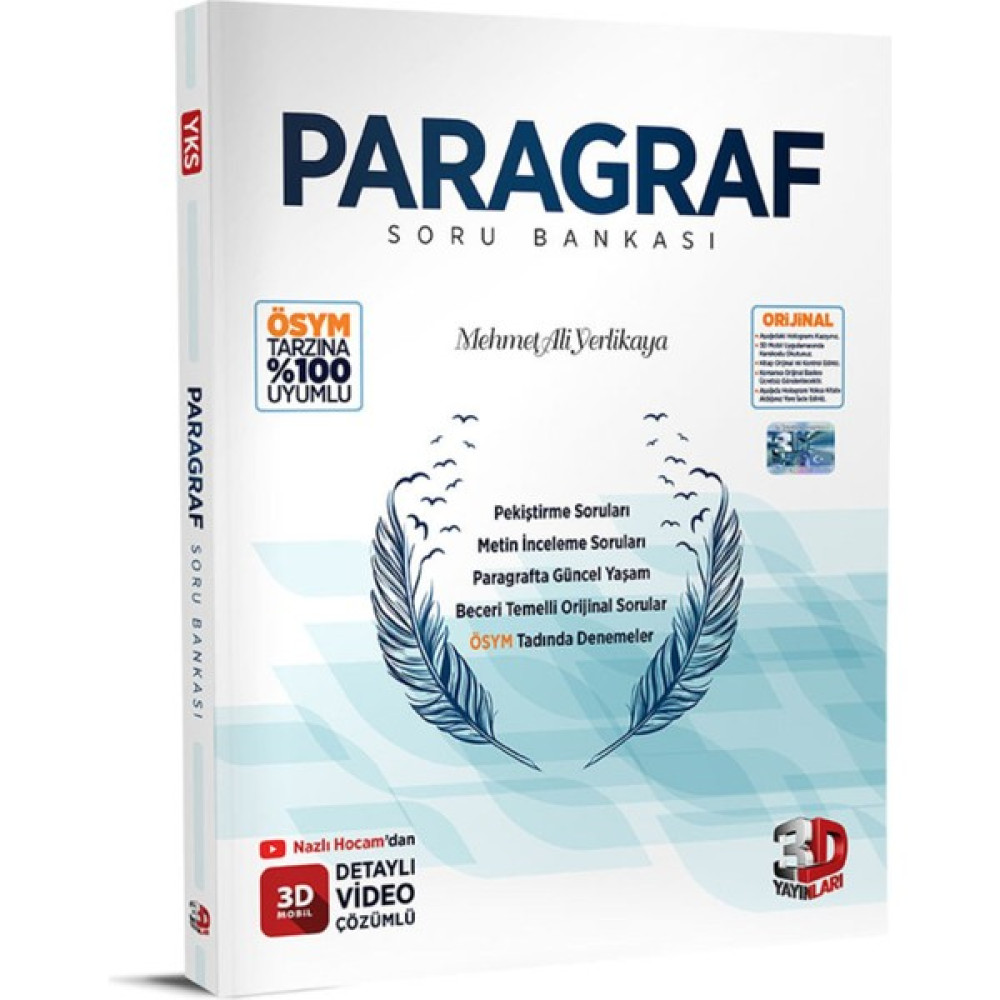 3D Yayınları 2023 3D Paragraf Soru Bankası 3dyayın Lise (Bolnot'a Özel Güncel Içeriğe Sahiptir) Türkçe Fiyatı