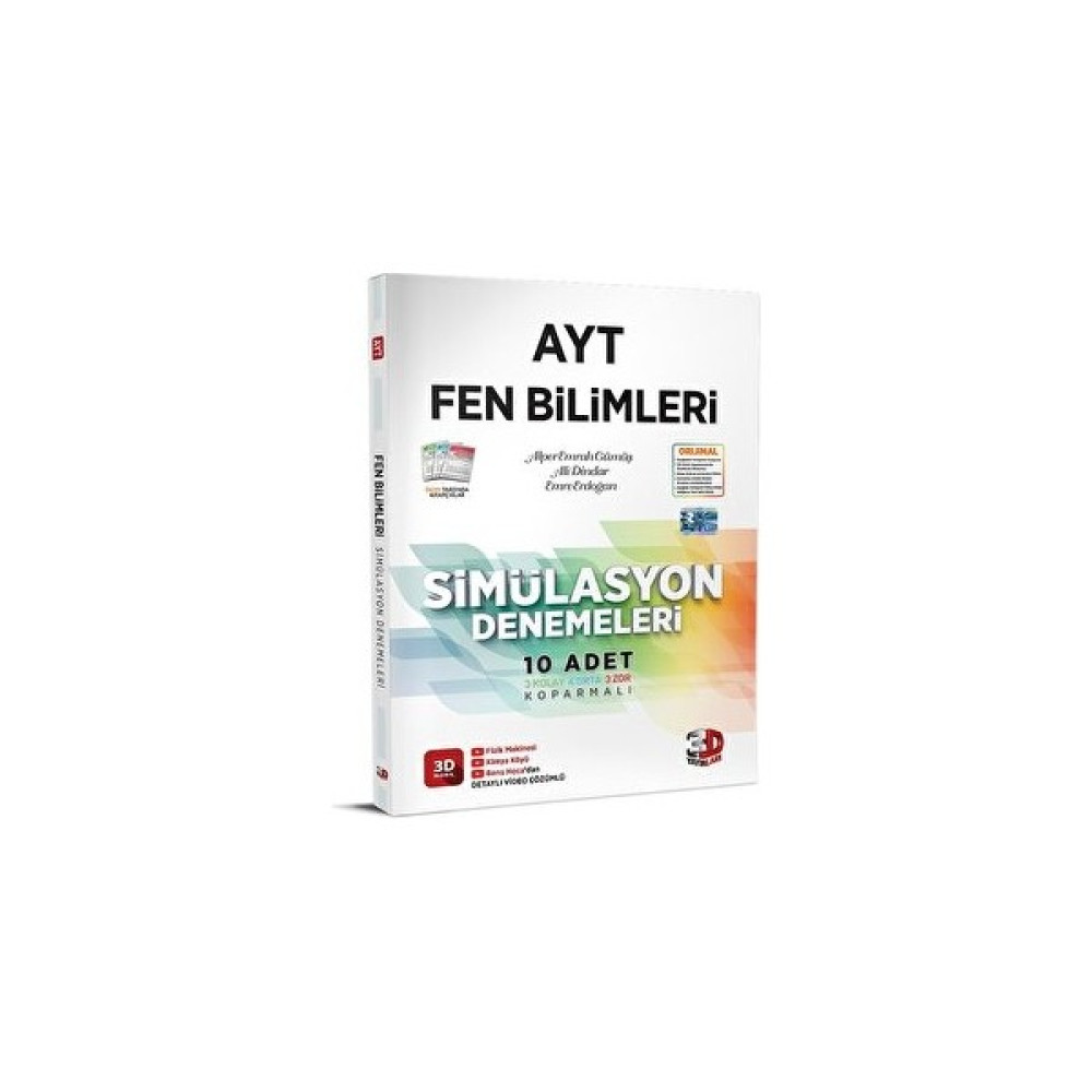 3D Yayınları 2023 AYT 3D Simülasyon Fen Bilimleri Denemeleri 3D Yayınları Temel Yeterlilik Testi (TYT) Fiyatı