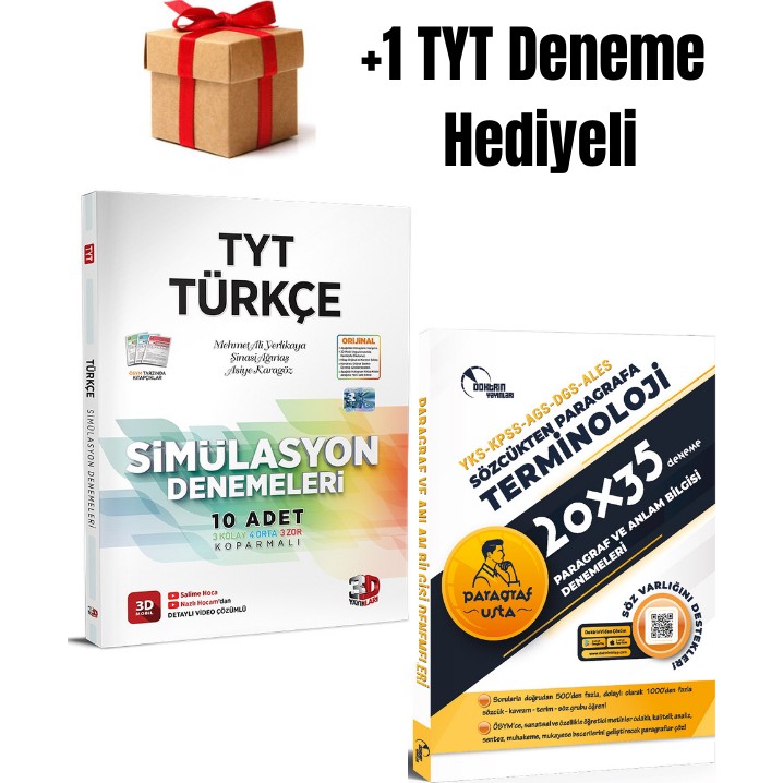 3D Yayınları 2026 Tyt Türkçe Deneme ve ve 20X35 Paragraf Deneme +1 Tyt Deneme Hediyeli Diğer Fiyatı
