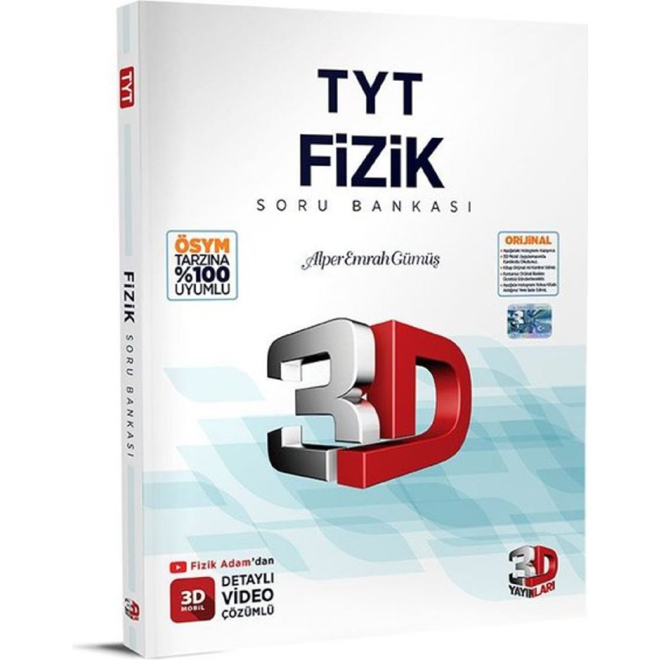 3D Yayınları 3d Tyt Fizik Soru Bankası 2024 Ders Sınav Kitapları Fiyatı