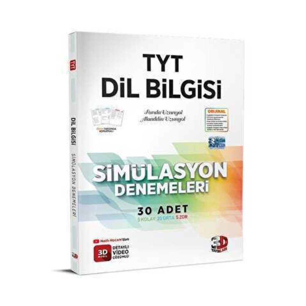 3D Yayınları 3d Tyt Simülasyon Dil Bilgisi Denemeleri Ders Sınav Kitapları Fiyatı