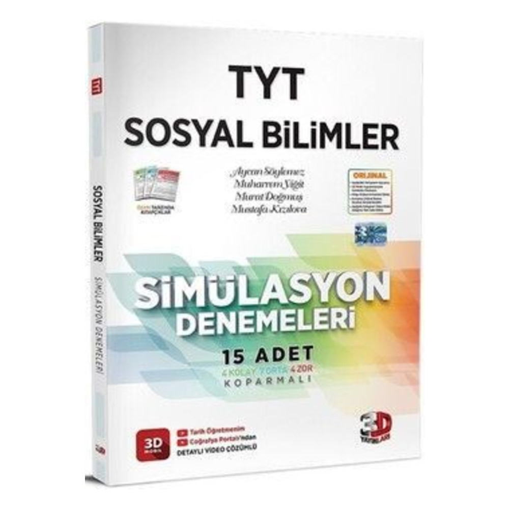 3D Yayınları 3d Tyt Simülasyon Sosyal Bilimler Denemeleri Ders Sınav Kitapları Fiyatı