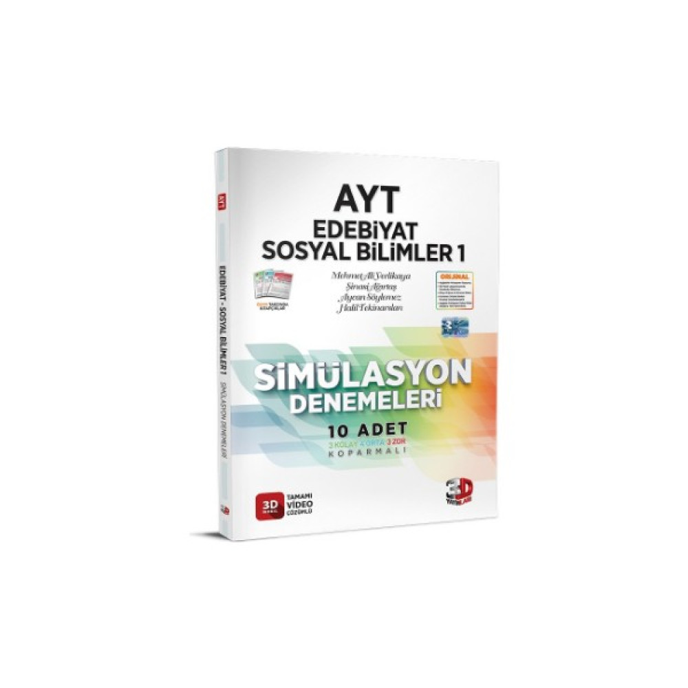 3D Yayınları 3D Yayınları AYT Edebiyat Simülasyon Denemeleri - 3D AYT Deneme - Güncel Tüm Dersler Fiyatı