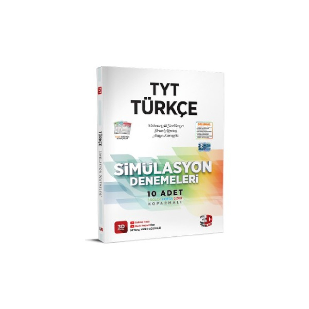 3D Yayınları 3D Yayınları TYT Türkçe Simülasyon Denemeleri - 3D TYT Deneme - Güncel Tüm Dersler Fiyatı
