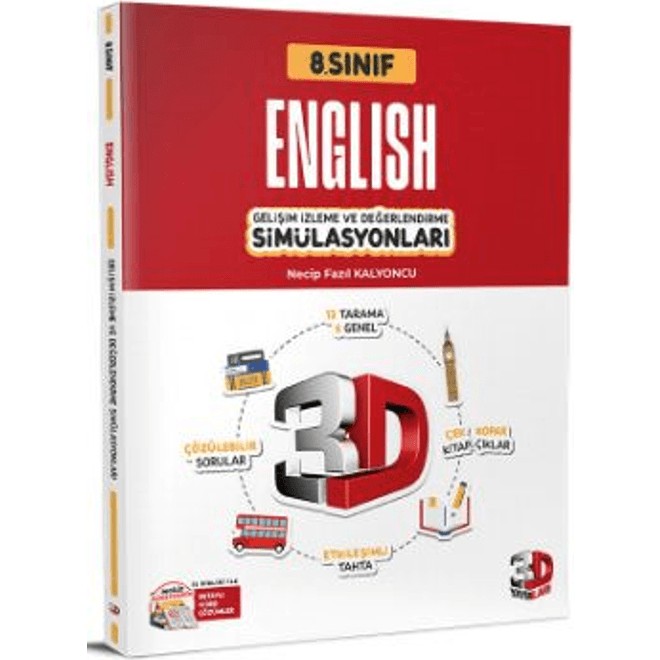 3D Yayınları 8. Sınıf Simülasyon İngilizce Necip Fazıl Kalyoncu Gelişim İzleme ve Değerlendirme Kitabı Tüm Dersler Fiyatı