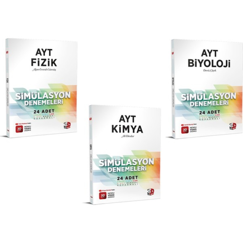 3D Yayınları AYT 2023 Fizik Kimya Biyoloji Deneme Seti Temel Yeterlilik Testi (TYT) Fiyatı