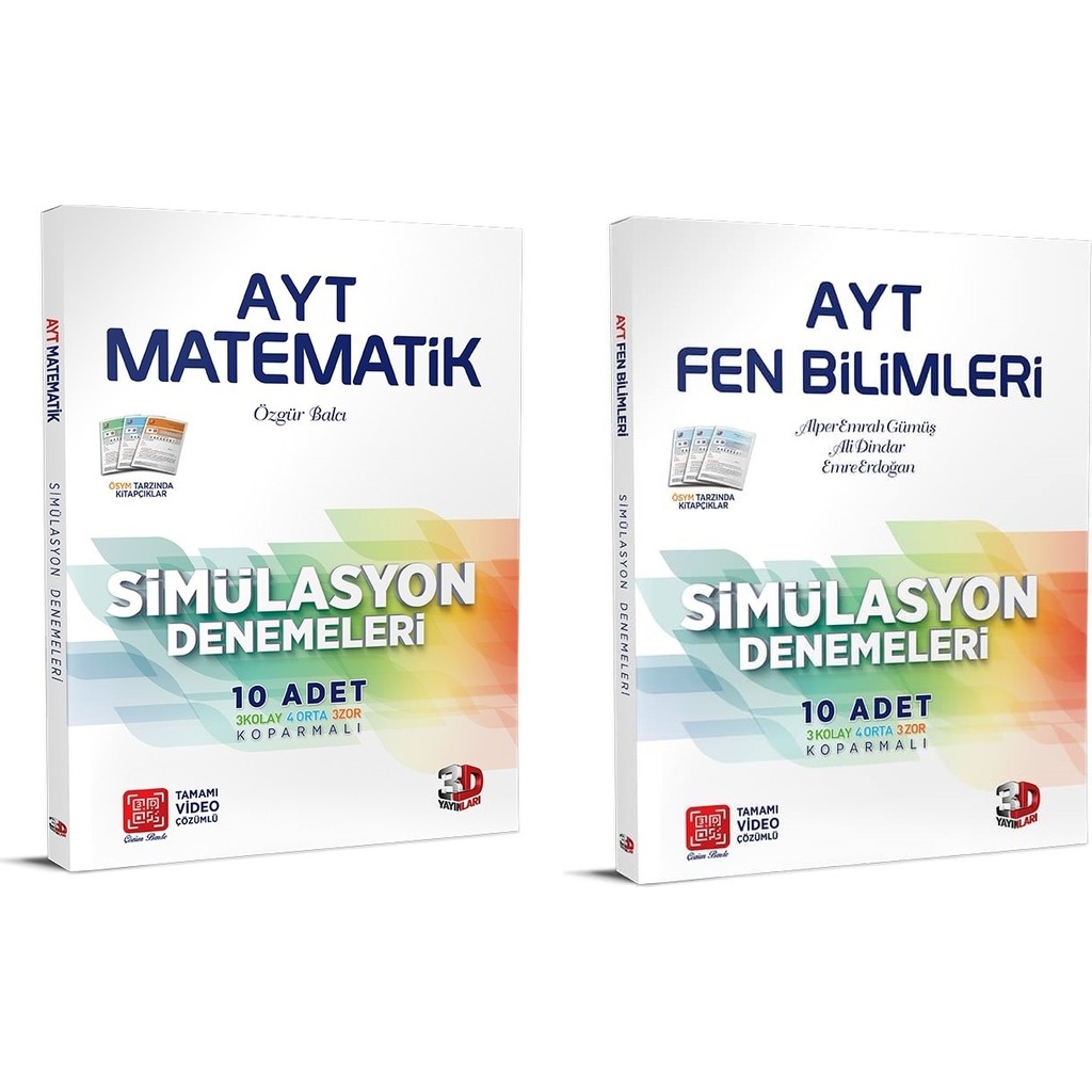 3D Yayınları AYT Matematik Fen Bilimleri Simülasyon Deneme Seti 2 Kitap Matematik Fiyatı