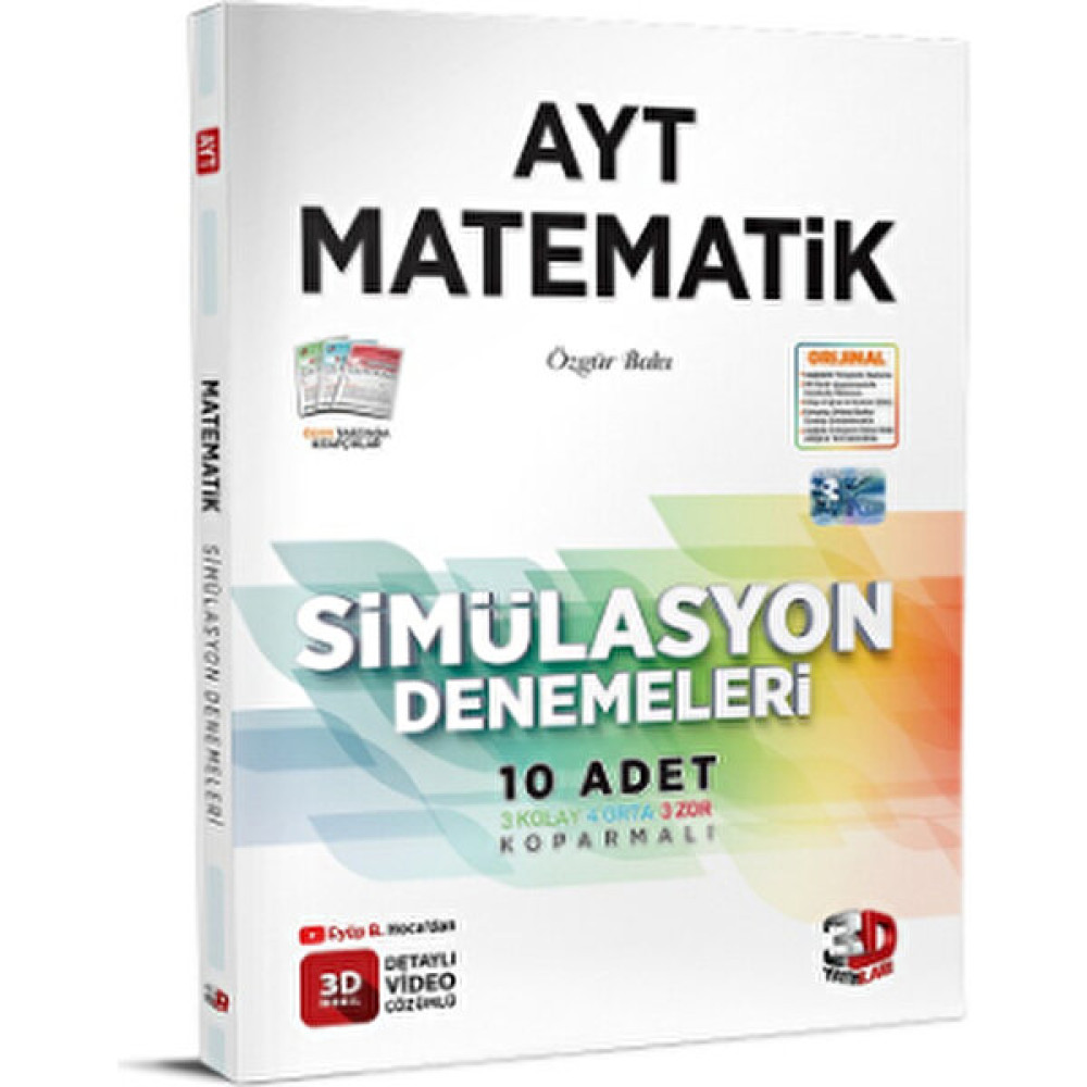 3D Yayınları AYT Matematik Simülasyon Denemeleri - 3D AYT Deneme Kaynak Kitapları Fiyatı