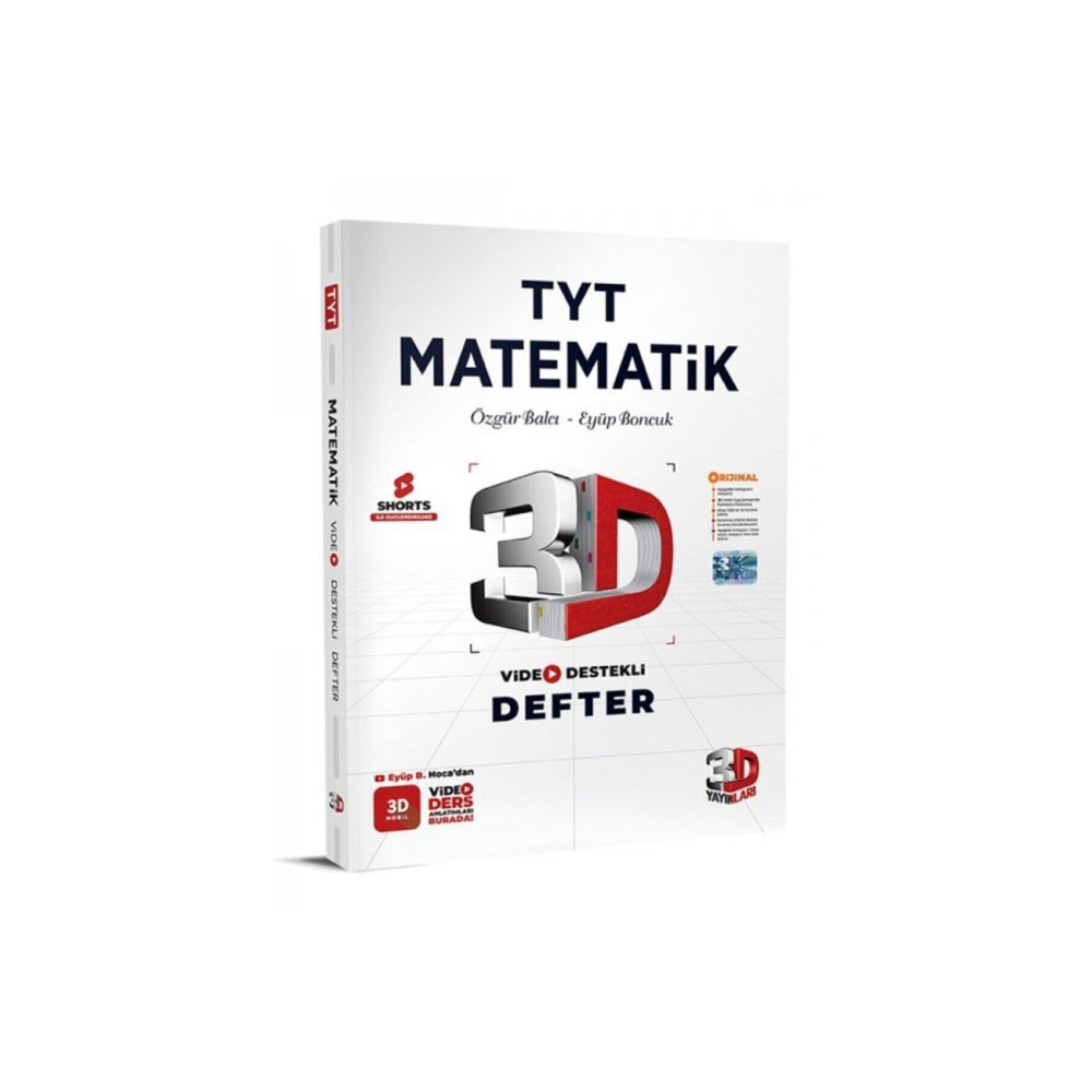 3D Yayınları TYT 3D Matematik Video Defter Notu VDD 3D Yayınları Ders Sınav Kitapları Fiyatı