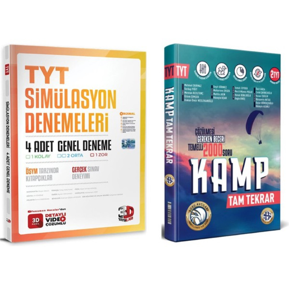 3D Yayınları TYT 4 Lü Simülasyon Genel Deneme ve TYT Kamp Tam Tekrar Temel Yeterlilik Testi (TYT) Fiyatı