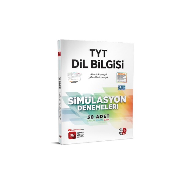 3D Yayınları TYT Dil Bilgisi Simülasyon Denemeleri - TYT Deneme Temel Yeterlilik Testi (TYT) Fiyatı