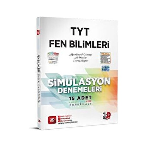 3D Yayınları Tyt Fen Bilimler Branş Deneme Tüm Dersler Fiyatı