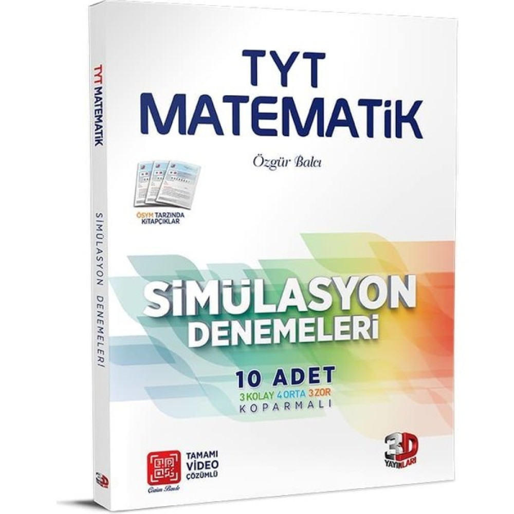 3D Yayınları TYT Matematik 10'lu Simülasyon Denemeleri Tamamı Video Çözümlü Temel Yeterlilik Testi (TYT) Fiyatı