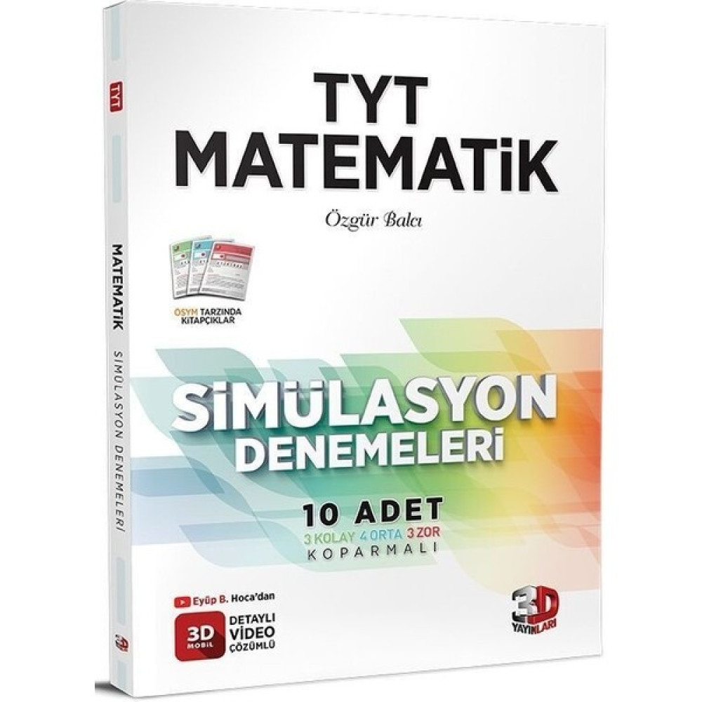 3D Yayınları Tyt Matematik Simülasyon Denemeleri Kaynak Kitapları Fiyatı